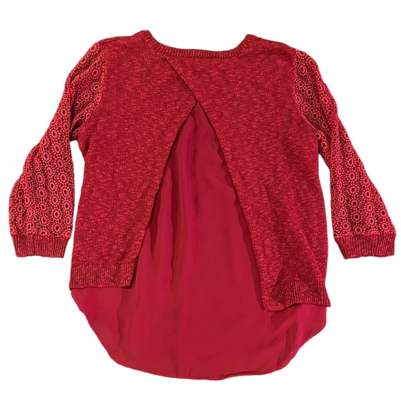 Lucky Brand Red Lace Sweater | Women’s S - Picture 4 of 5